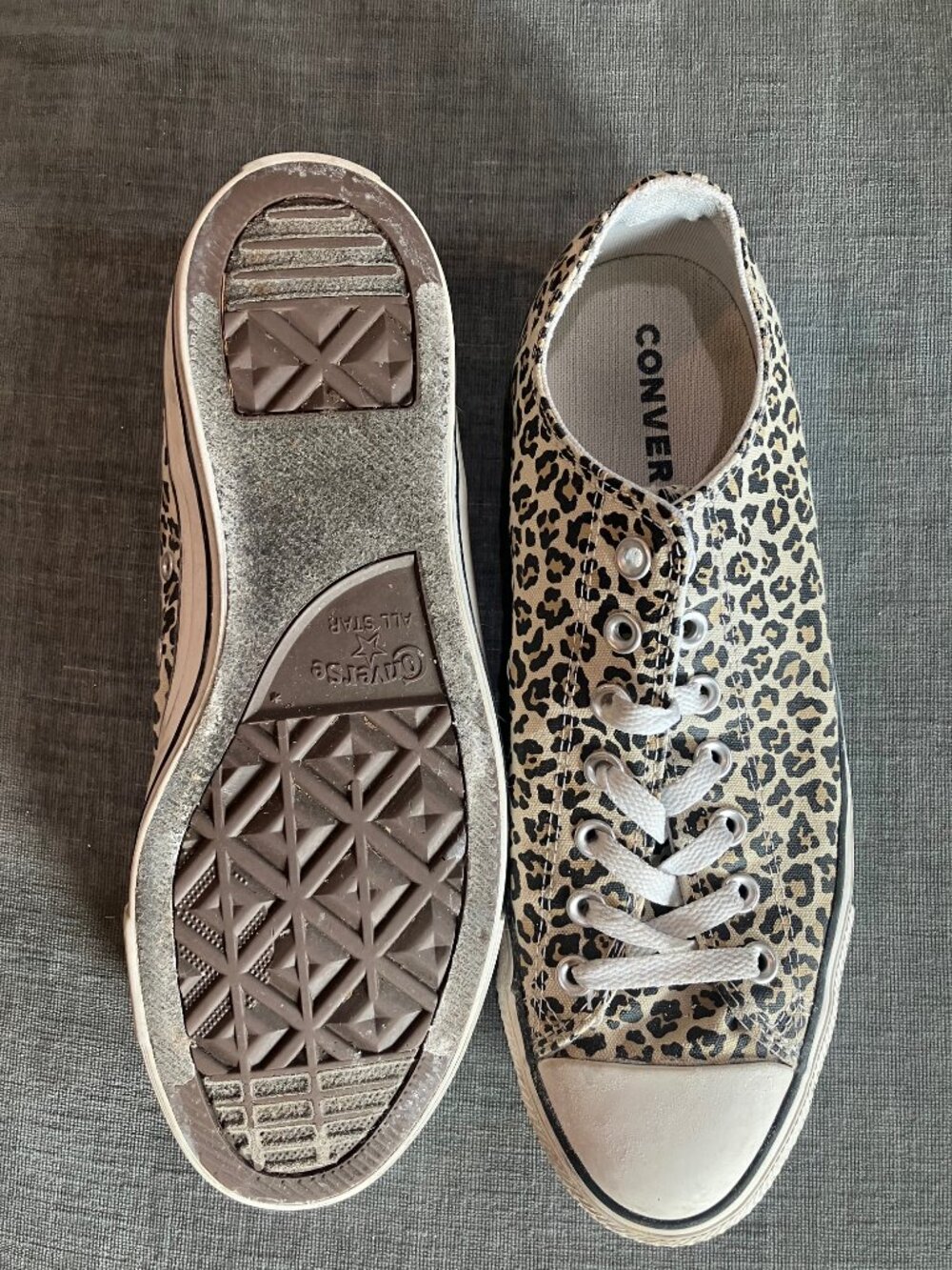 Converse All Star Mens 10 Leopard Print Low Top Sneakers Animal Print Canvas - Picture 5 of 8
